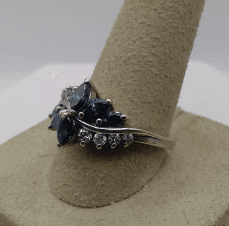 Lady's Diamond Cluster Ring 14 Diamonds 2.08 Carat T.W. 14K White Gold 4.3g - Thumbnail 5