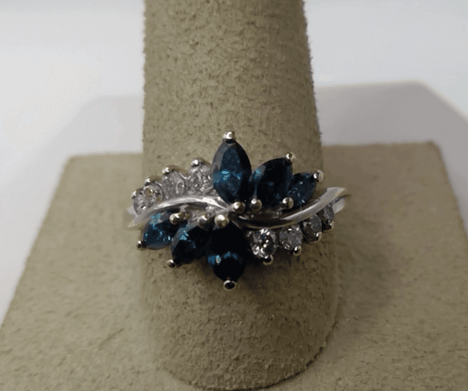 Lady's Diamond Cluster Ring 14 Diamonds 2.08 Carat T.W. 14K White Gold 4.3g - Thumbnail 6