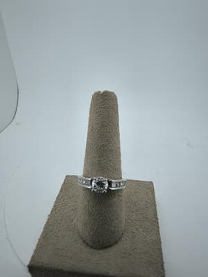 Lady's Diamond Engagement Ring 11 Diamonds 1.25 Carat T.W. 14K White (GJE003770) - Thumbnail 6