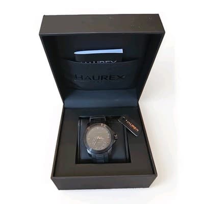 new HAUREX ITALIA ITALY ACROS 3N503UNN BLACK IP DESIGNER QUARTZ MENS WRISTWATCH - Thumbnail 2