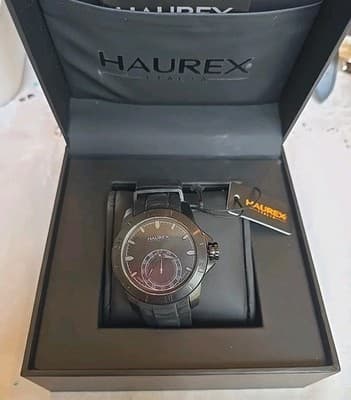 new HAUREX ITALIA ITALY ACROS 3N503UNN BLACK IP DESIGNER QUARTZ MENS WRISTWATCH - Thumbnail 8