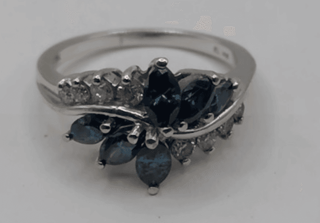 Lady's Diamond Cluster Ring 14 Diamonds 2.08 Carat T.W. 14K White Gold 4.3g - Thumbnail 4