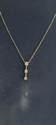 Diamond Necklace 3 Diamonds .85 Carat T.W. 14K Yellow Gold 4.3g (GJE003756) - Thumbnail 5