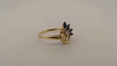 Sapphire Lady's Stone & Diamond Ring 2 Diamonds .06 Carat T. (GJE003350) - Thumbnail 4