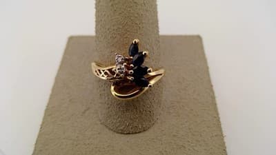 Sapphire Lady's Stone & Diamond Ring 2 Diamonds .06 Carat T. (GJE003350) - Thumbnail 6