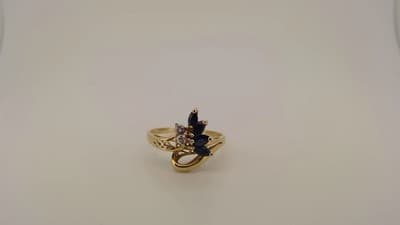 Sapphire Lady's Stone & Diamond Ring 2 Diamonds .06 Carat T. (GJE003350) - Thumbnail 2