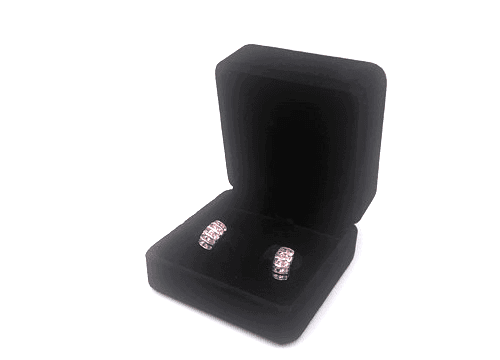 Pink Sapphire Gold-Stone Earrings 14K Yellow Gold 2.52g (GJE003520) - Thumbnail 3