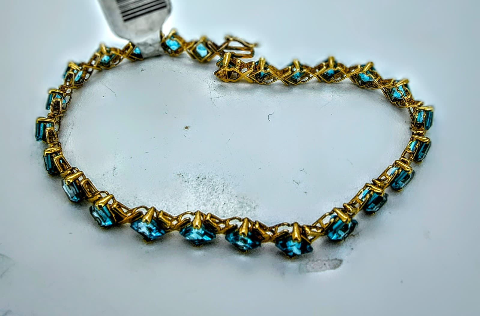 Blue Topaz Gold-Stone Bracelet 10K Yellow Gold 7.85g (GJE003538) - Thumbnail 4