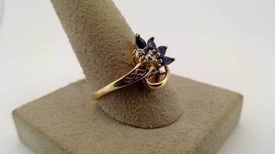 Sapphire Lady's Stone & Diamond Ring 2 Diamonds .06 Carat T. (GJE003350) - Thumbnail 8