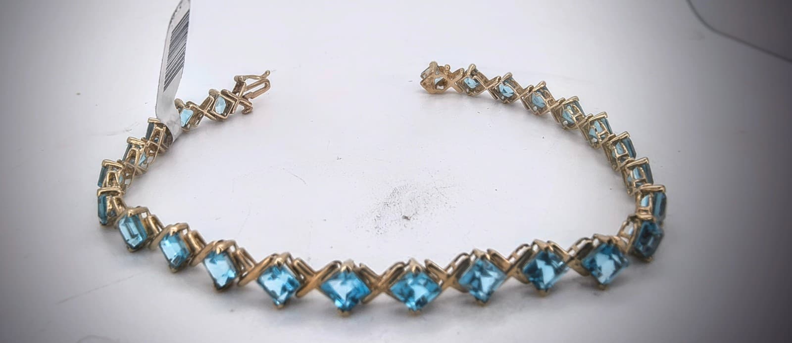 Blue Topaz Gold-Stone Bracelet 10K Yellow Gold 7.85g (GJE003538) - Thumbnail 7