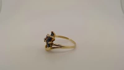Sapphire Lady's Stone & Diamond Ring 2 Diamonds .06 Carat T. (GJE003350) - Thumbnail 3