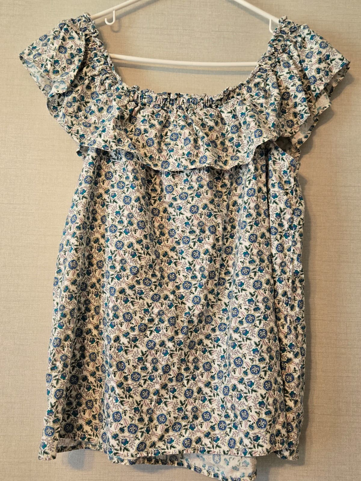 LOFT Women's Floral Off-Shoulder Blouse Size M, Item #1026 - Thumbnail 2