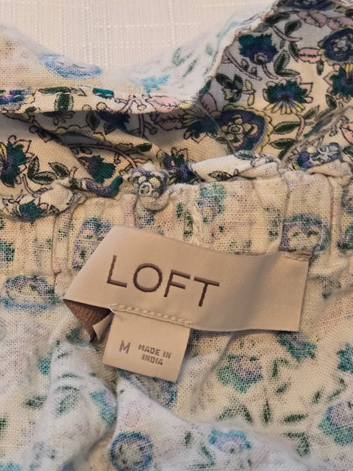 LOFT Women's Floral Off-Shoulder Blouse Size M, Item #1026 - Thumbnail 4