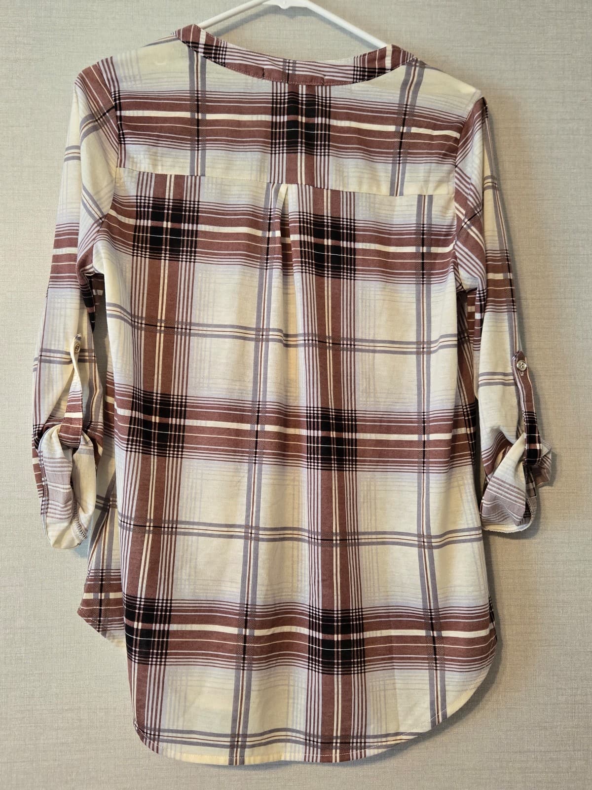 Always Indigo Plaid Button-Up Shirt Size M, Item #1024 - Thumbnail 2