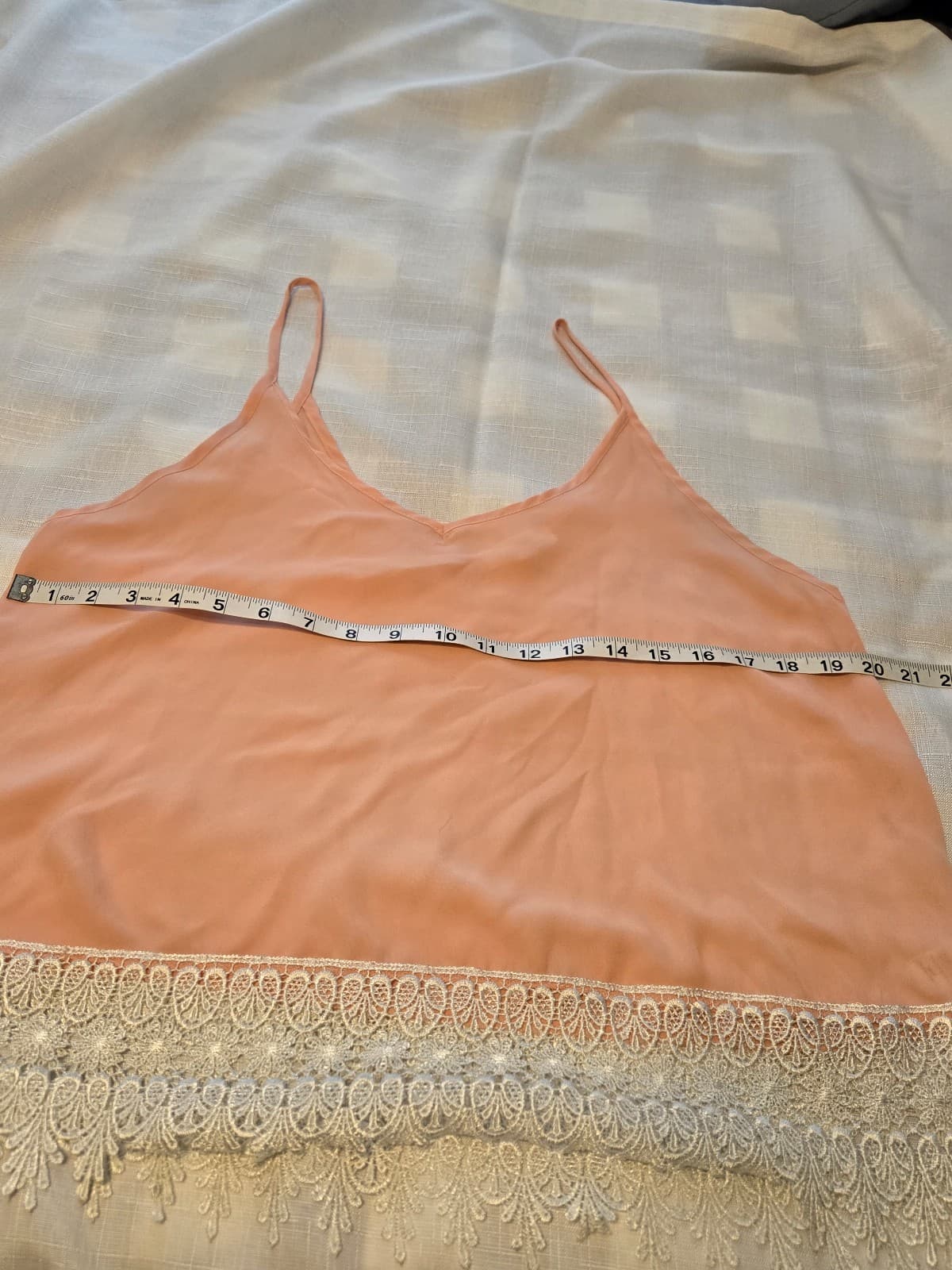 Iris Apricot Lace Cami Size L, Item #1005 - Thumbnail 5