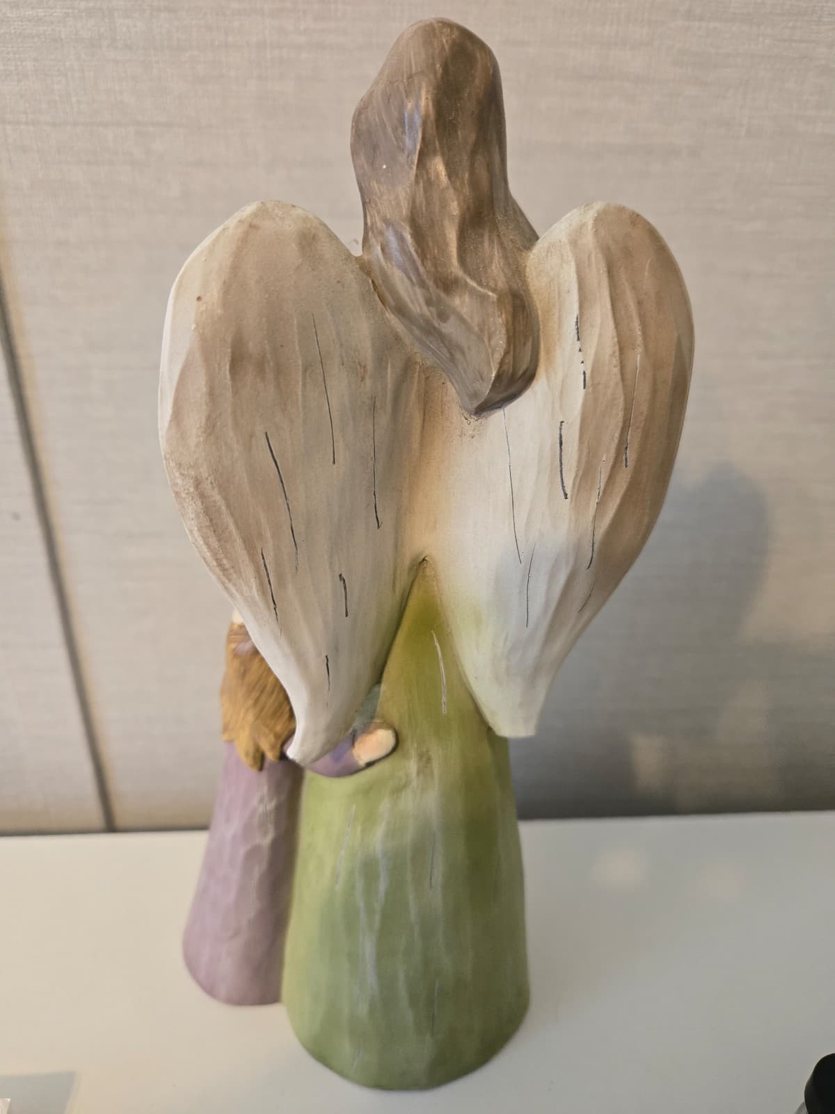 Willow Tree Style Angel Figurine with Child - Thumbnail 2