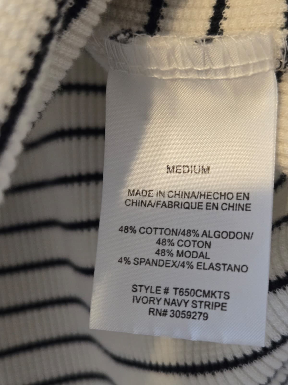 Thread & Supply Striped Long Sleeve Henley Shirt Size M, Item #1028 - Thumbnail 5