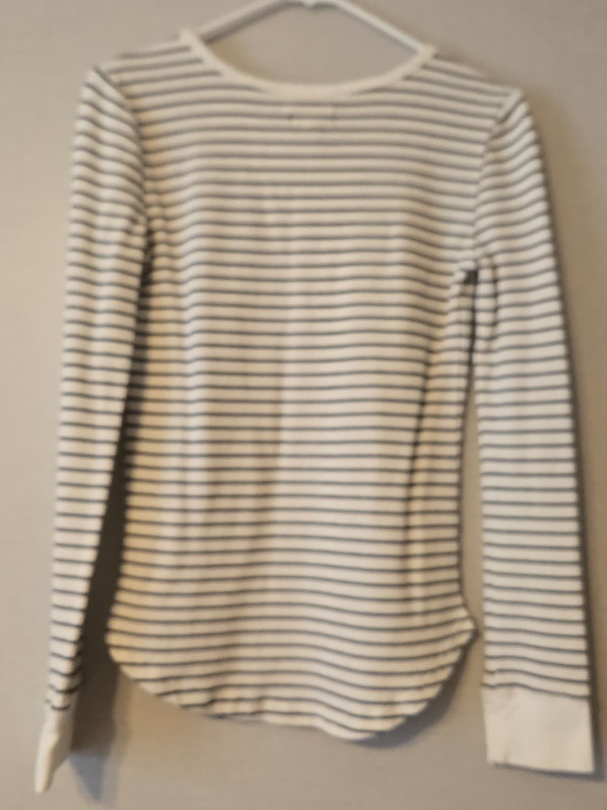 Thread & Supply Striped Long Sleeve Henley Shirt Size M, Item #1028 - Thumbnail 2