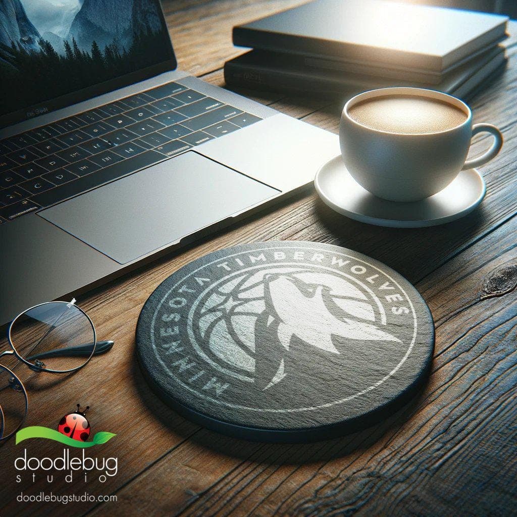 Minnesota Timberwolves Logo Coaster, NBA Fan Gift, Basketball Drink Coaster, Sports Decor, Timberwolves Merchandise, Unique Coaster - Thumbnail 3