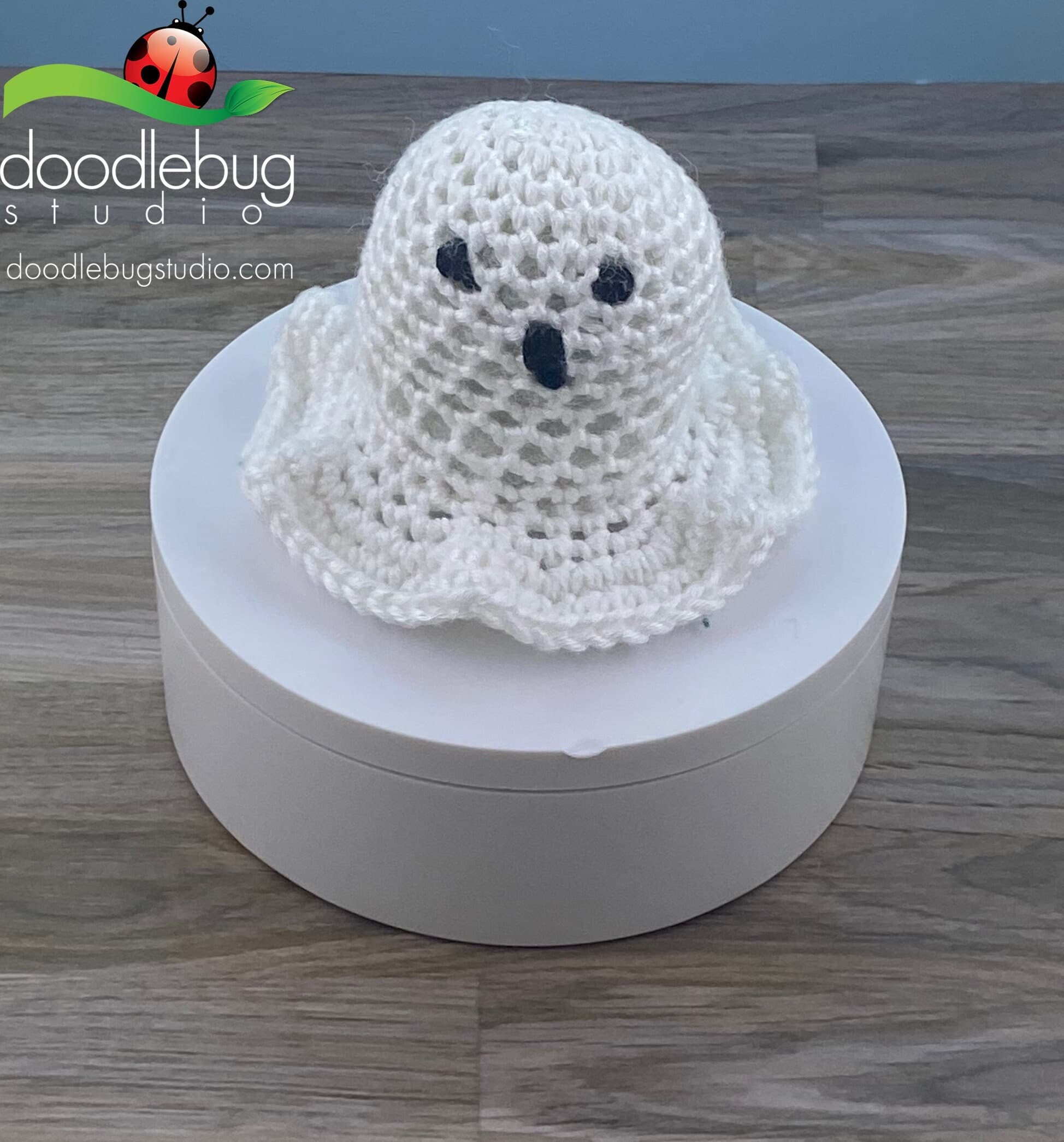 Crocheted Ghost Plushie, Eco-Friendly Bamboo Yarn, Handmade Stress Ball