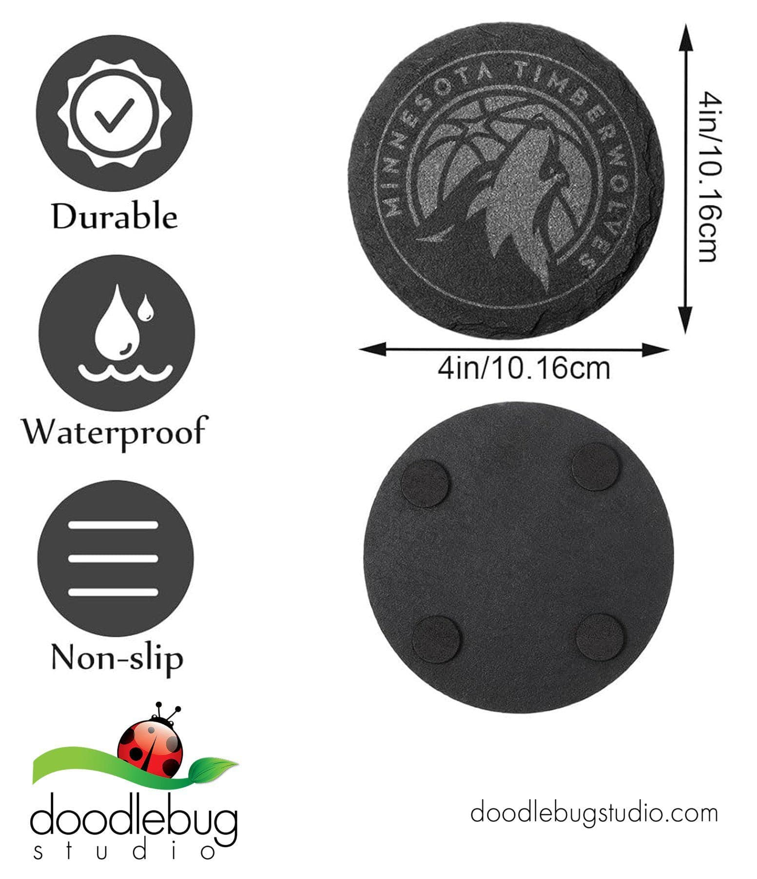 Minnesota Timberwolves Logo Coaster, NBA Fan Gift, Basketball Drink Coaster, Sports Decor, Timberwolves Merchandise, Unique Coaster - Thumbnail 6