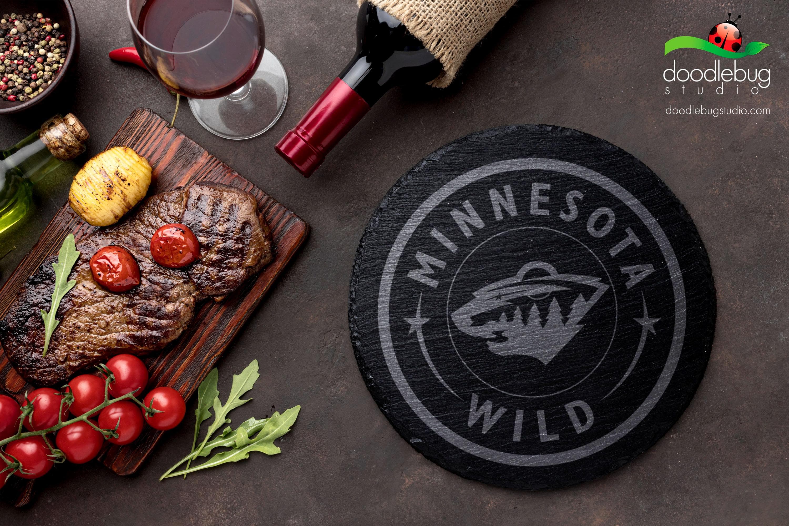 Minnesota Wild Coaster, NHL Team Coaster, Sports Lover Gift, Hockey Fan Coaster, Drink Coaster Set, Gift for Him, Home Decor - Thumbnail 2