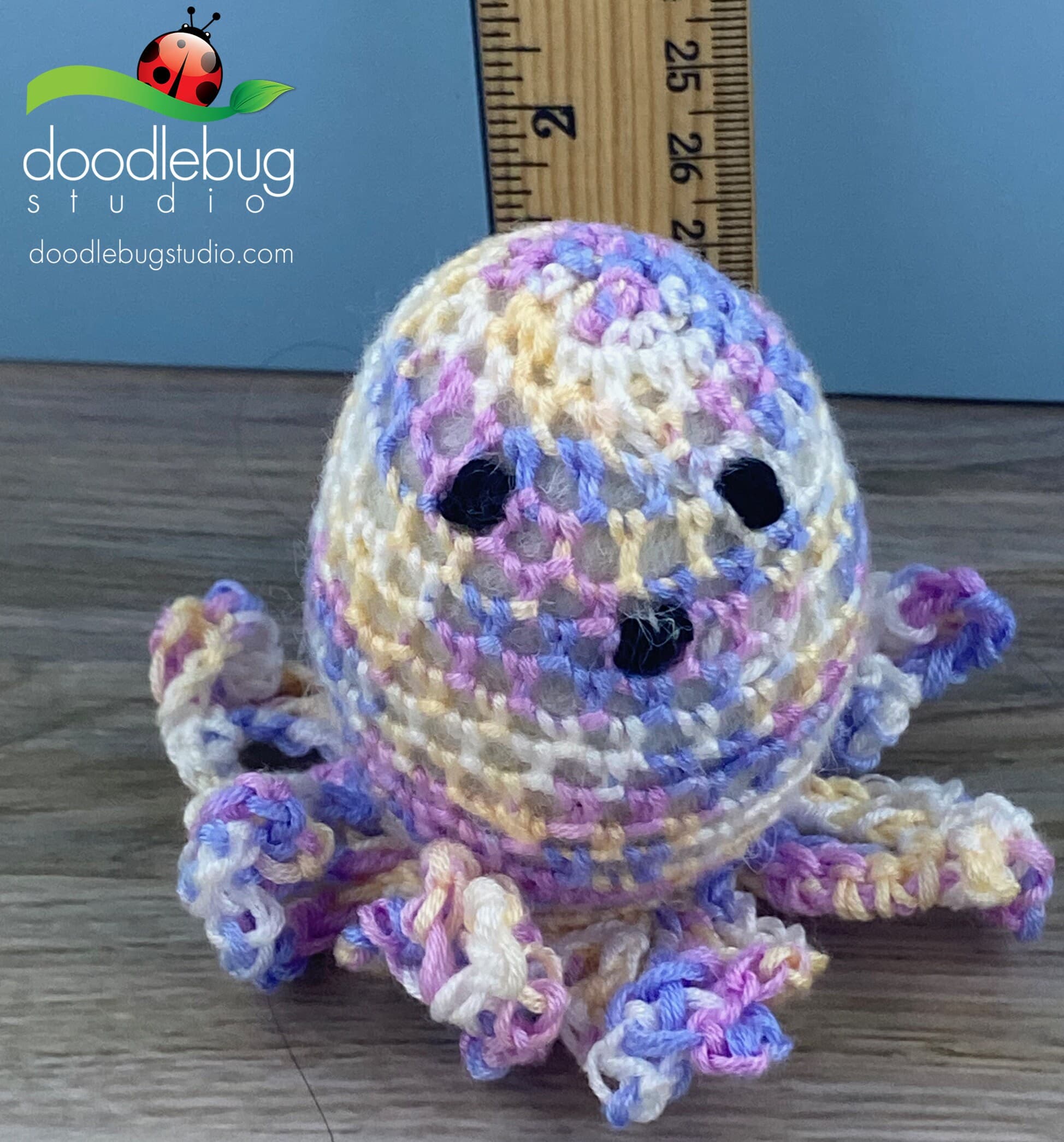 Crocheted Octopus Plushie, Eco-Friendly Amigurumi Stress Ball - Thumbnail 4
