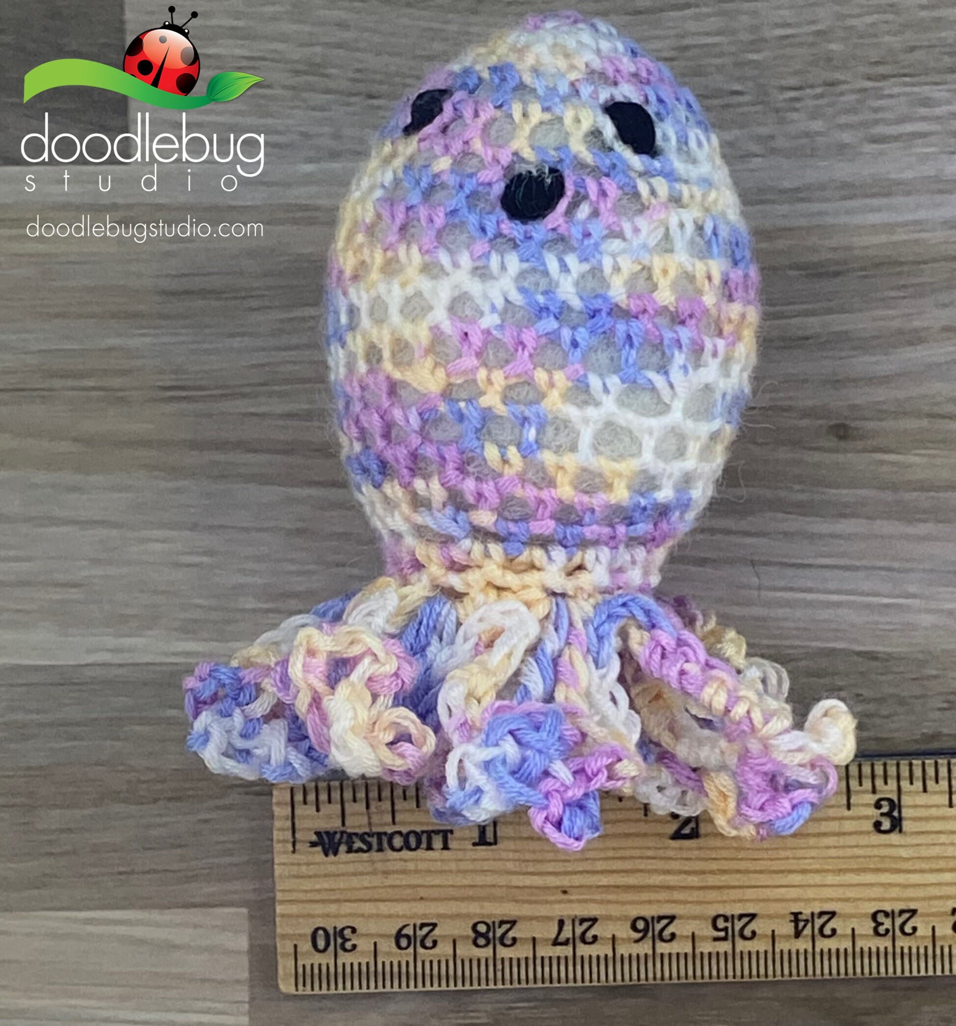 Crocheted Octopus Plushie, Eco-Friendly Amigurumi Stress Ball - Thumbnail 2