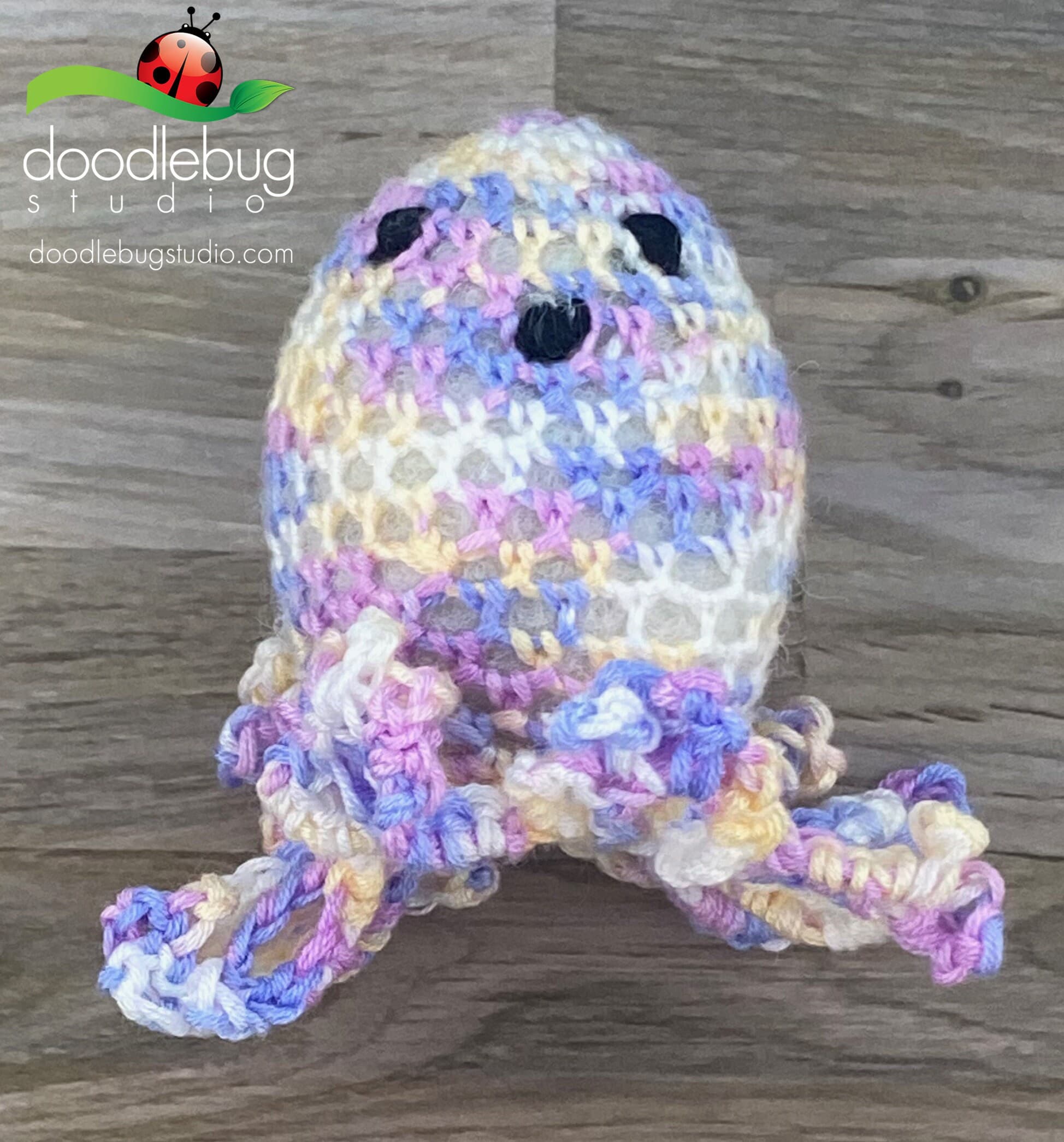 Crocheted Octopus Plushie, Eco-Friendly Amigurumi Stress Ball - Thumbnail 3