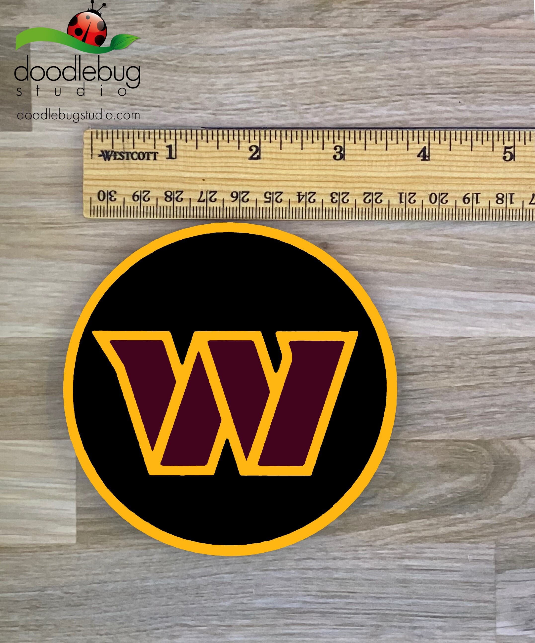 Washington Commanders "W" Coaster, Burgundy Gold Epoxy Drinkware, NFL Fan Gift - Thumbnail 6