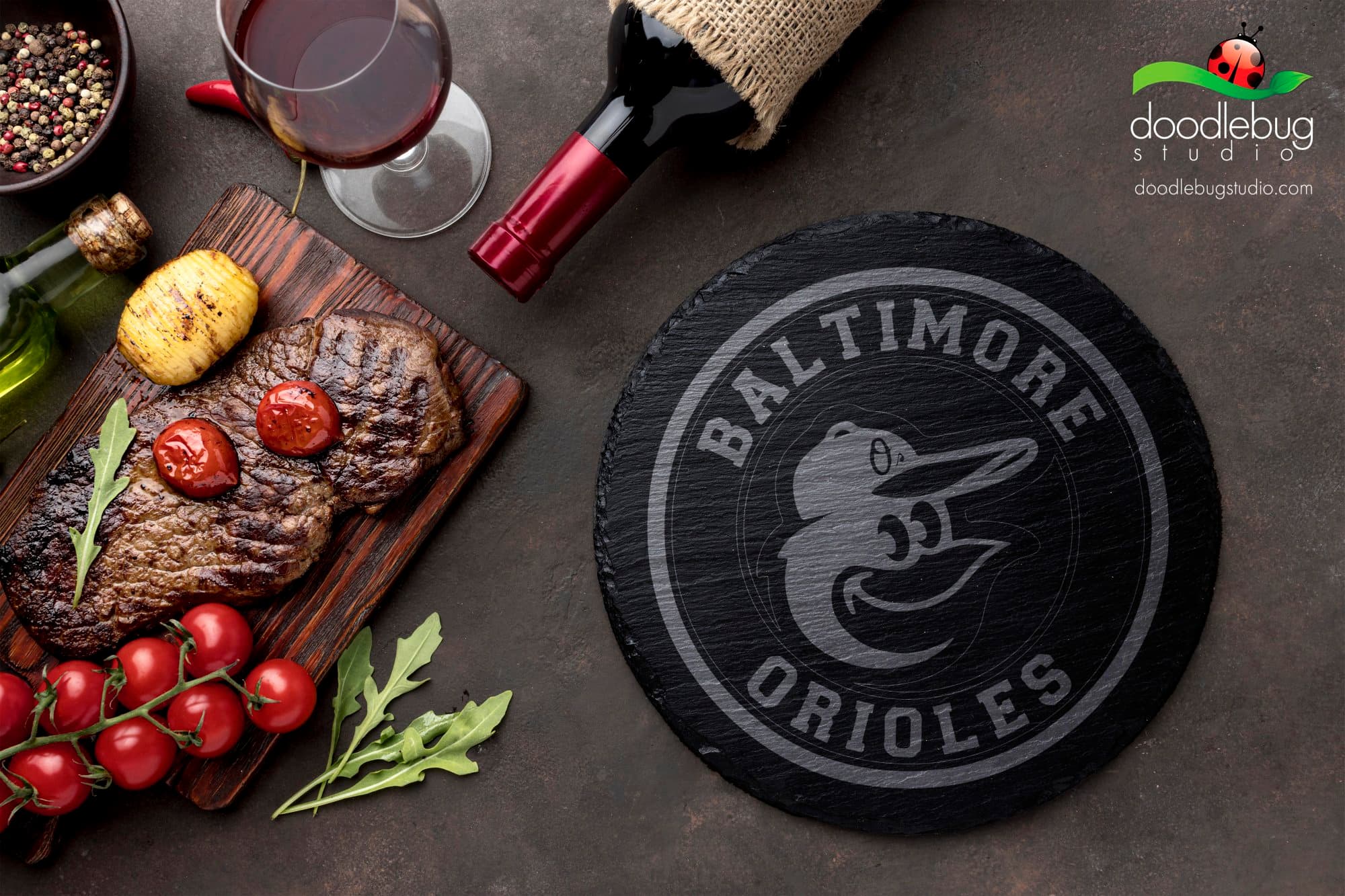 Baltimore Orioles Slate Coaster, Baseball Fan Gift, Game Day Decor - Thumbnail 2