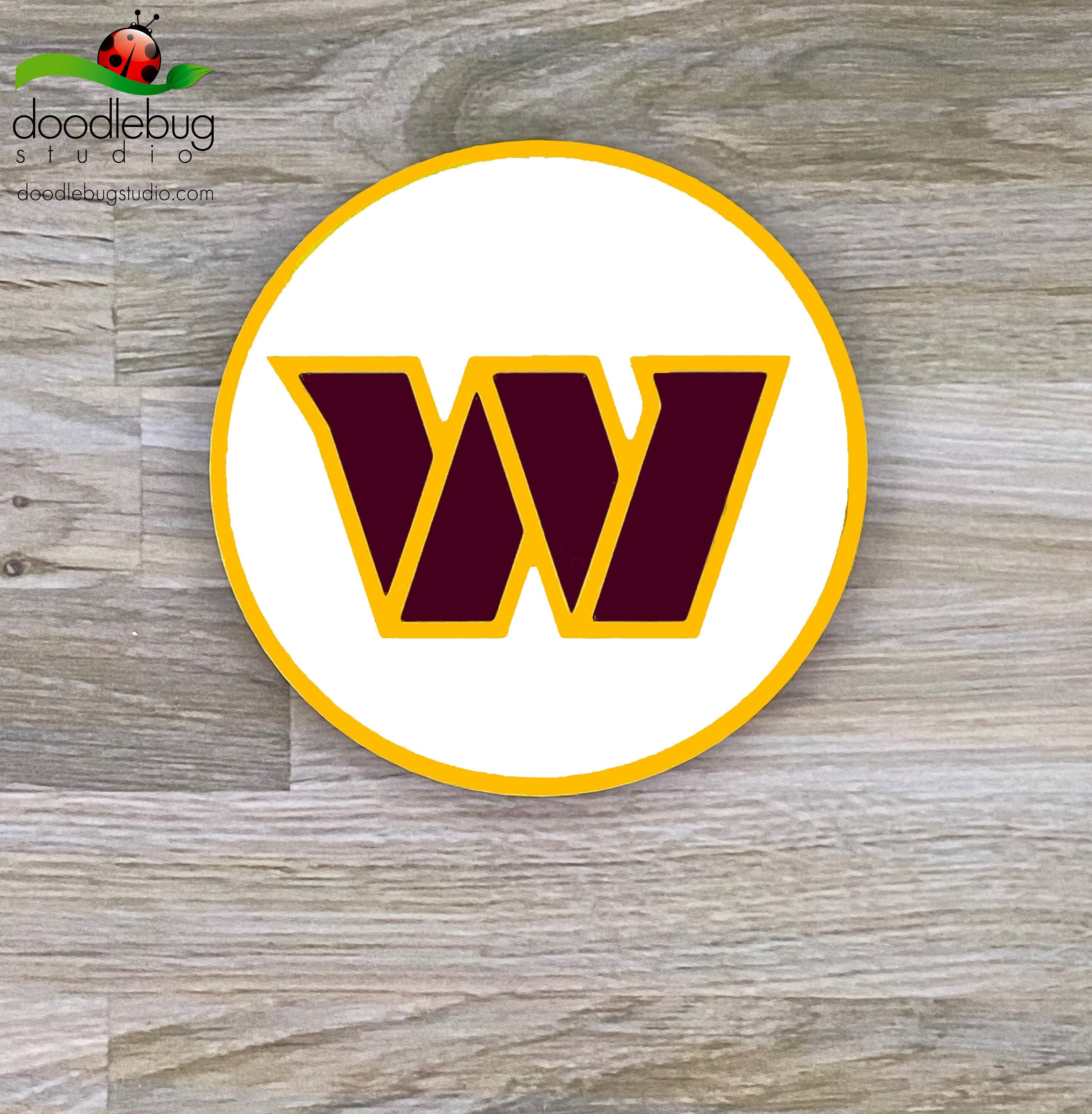 Washington Commanders "W" Coaster, Burgundy Gold Epoxy Drinkware, NFL Fan Gift - Thumbnail 2