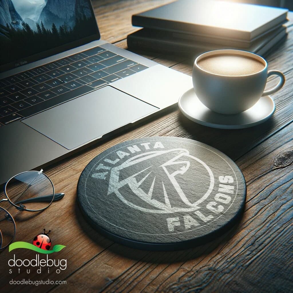 Atlanta Football Coaster Set, Football Team Logo Drinkware, Man Cave Decor, Sports Bar Tableware, NFL Fan Gift Idea, Housewarming Present - Thumbnail 3