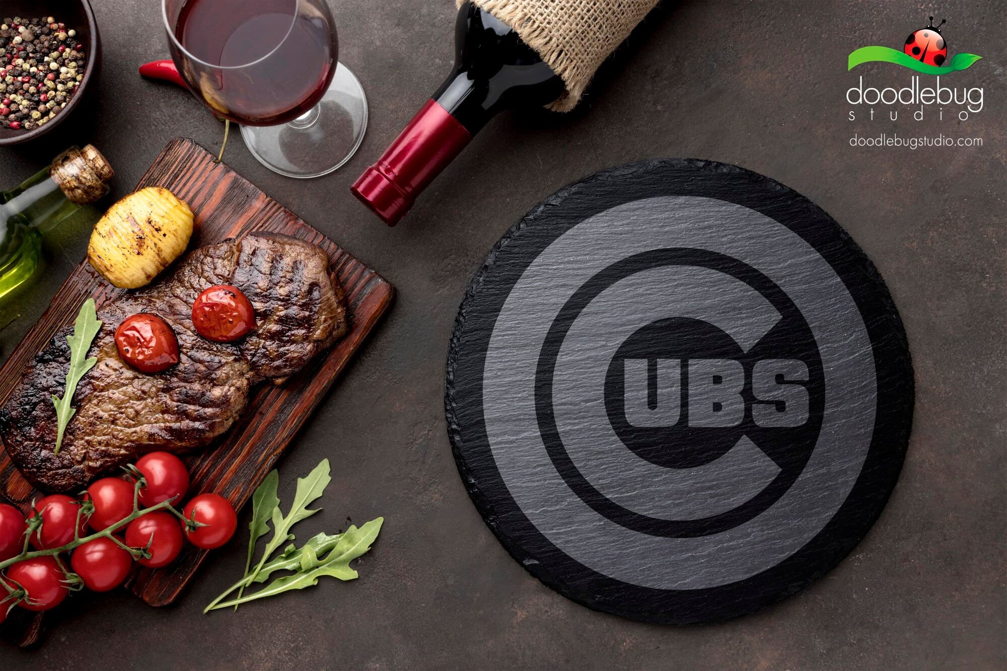 Chicago Baseball Team Coaster, Baseball Sports Drinkware, Round Coaster, Game Day Decor, Fan Gift, Men's Gift, Man Cave, Christmas - Thumbnail 2
