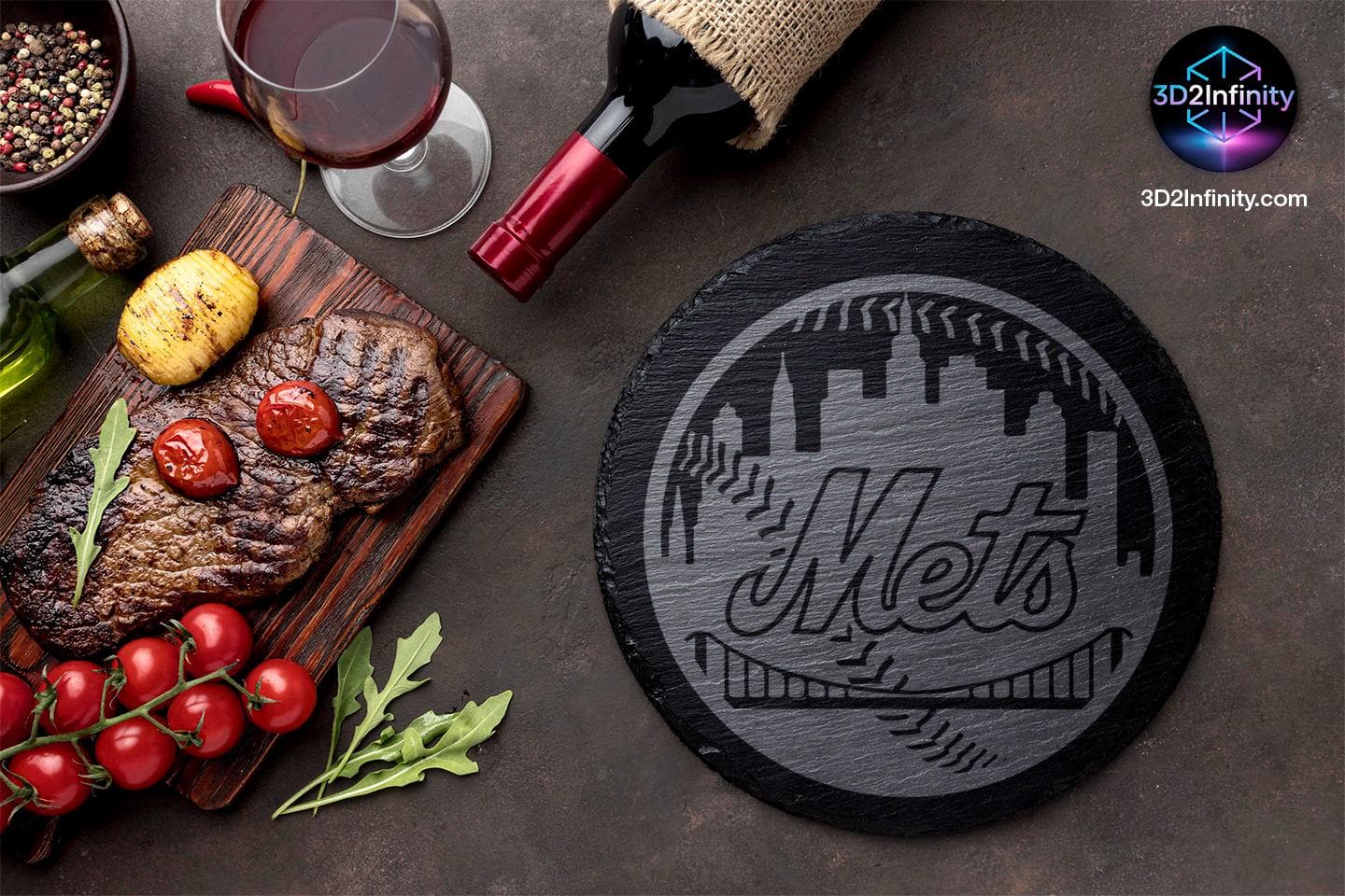 New York M3ts Slate Coaster, Baseball Fan Gift - Thumbnail 2