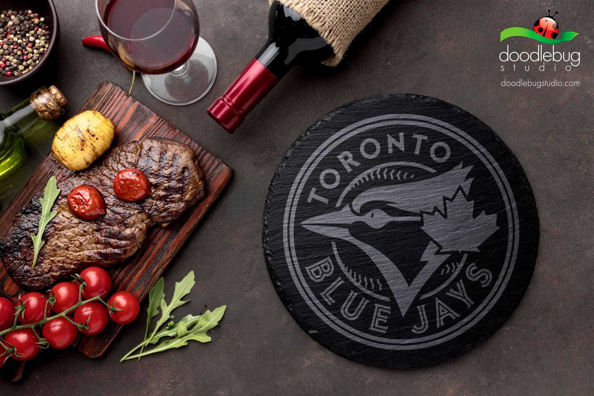 Toronto Blu3 Jays Coaster, Baseball Sports Drinkware, 4" Round Coaster, Game Day Decor, Fan Gift, Men's Gift, Father's Day, Man Cave - Thumbnail 2