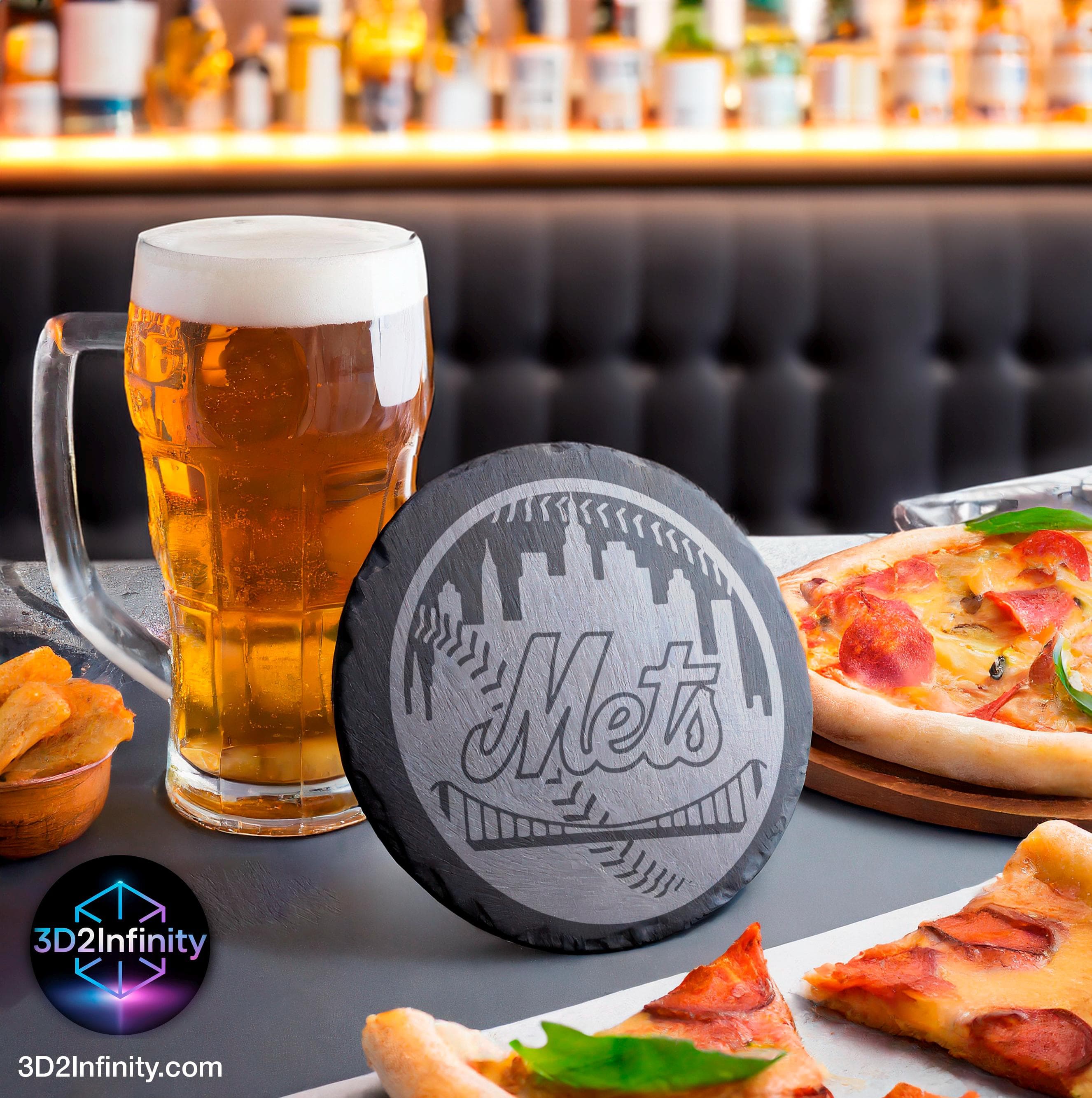 New York M3ts Slate Coaster, Baseball Fan Gift - Thumbnail 4
