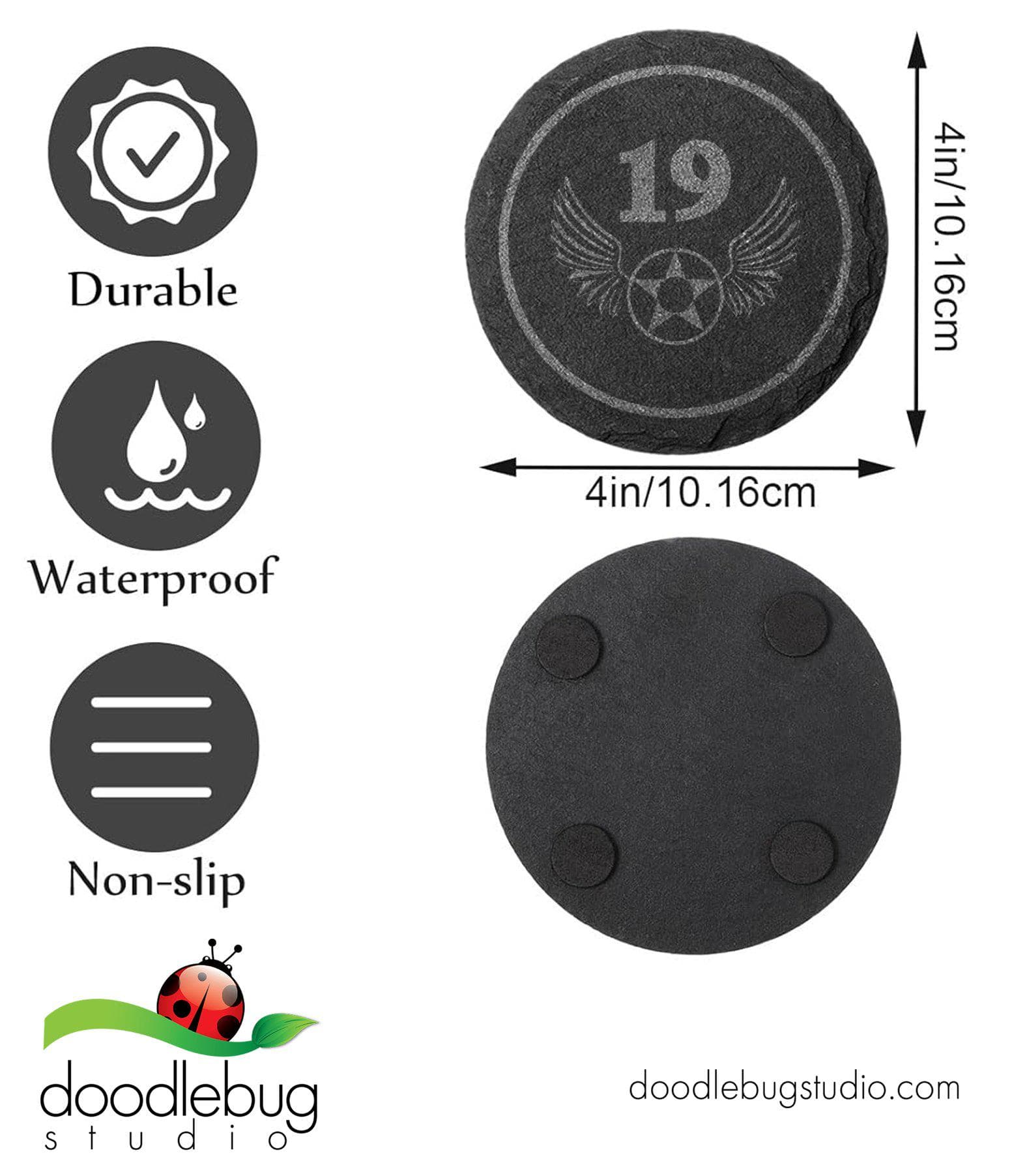19th Air Force Emblem Slate Coaster, Patriotic Military Gift - Thumbnail 6