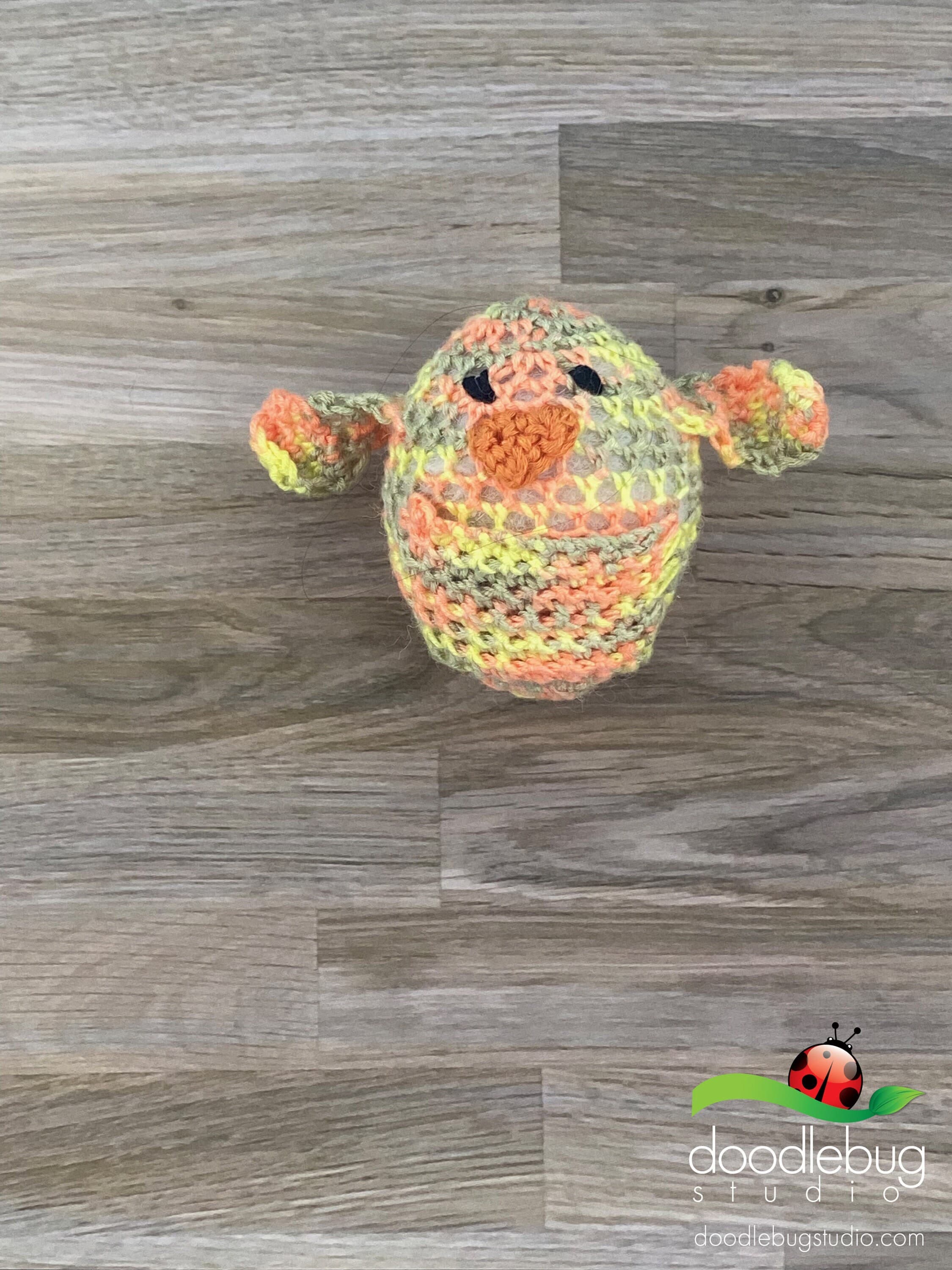 Crocheted Bamboo Chicken Plushie, Amigurumi Chick, Stress Ball - Thumbnail 5