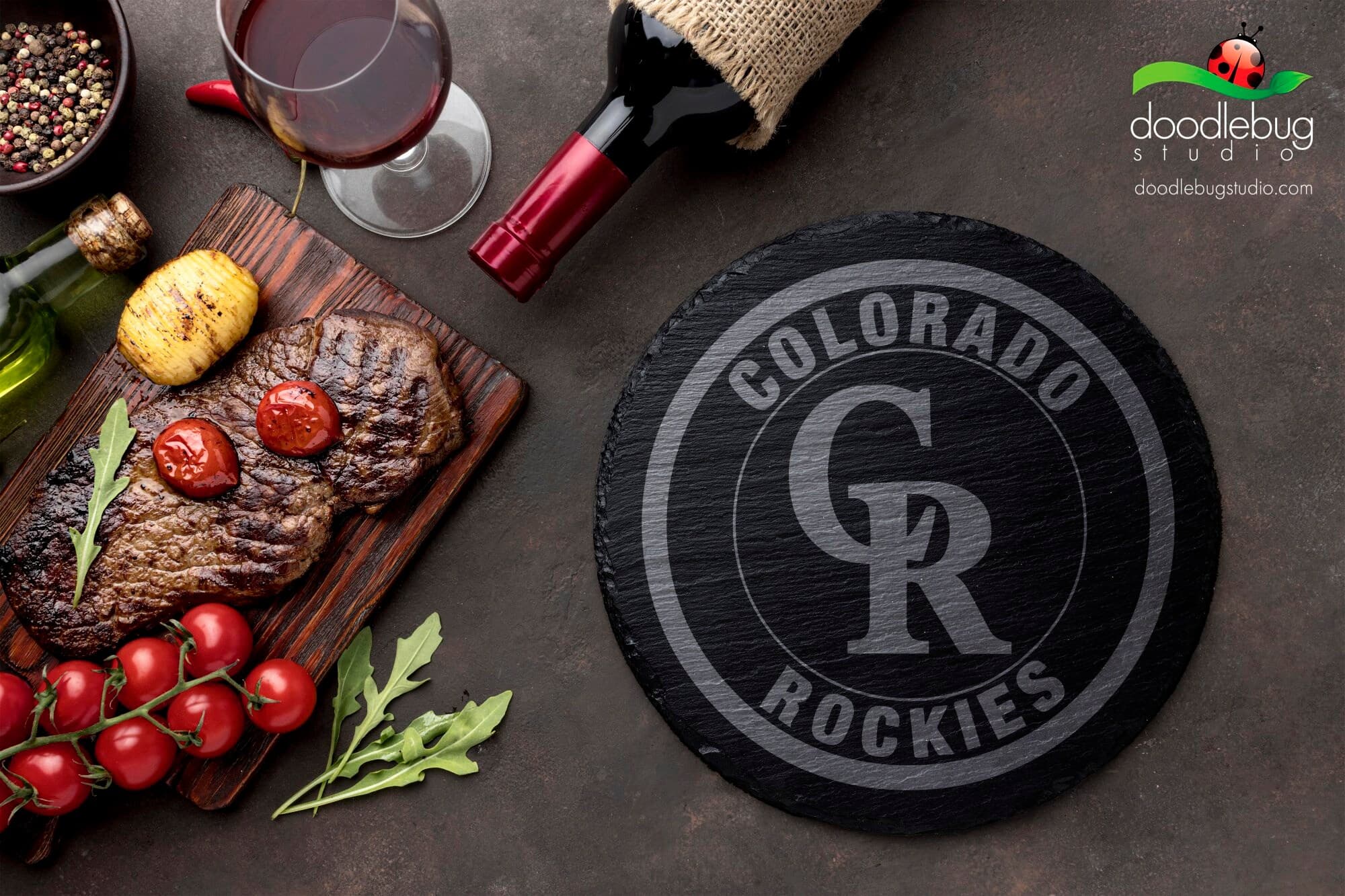 Colorado Rockies Slate Coaster, Baseball Fan Gift - Thumbnail 2