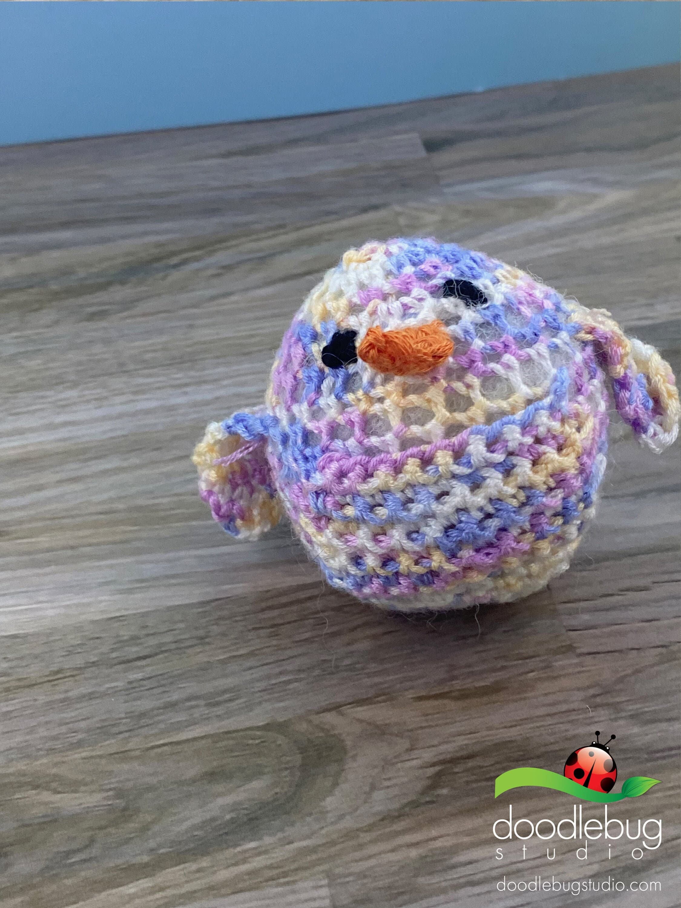 Crocheted Bamboo Chicken Plushie, Amigurumi Chick, Stress Ball - Thumbnail 7