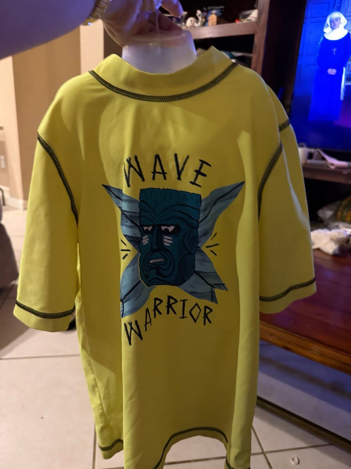 Cherokee Yellow Wave Warrior Rash Guard Size 8-10