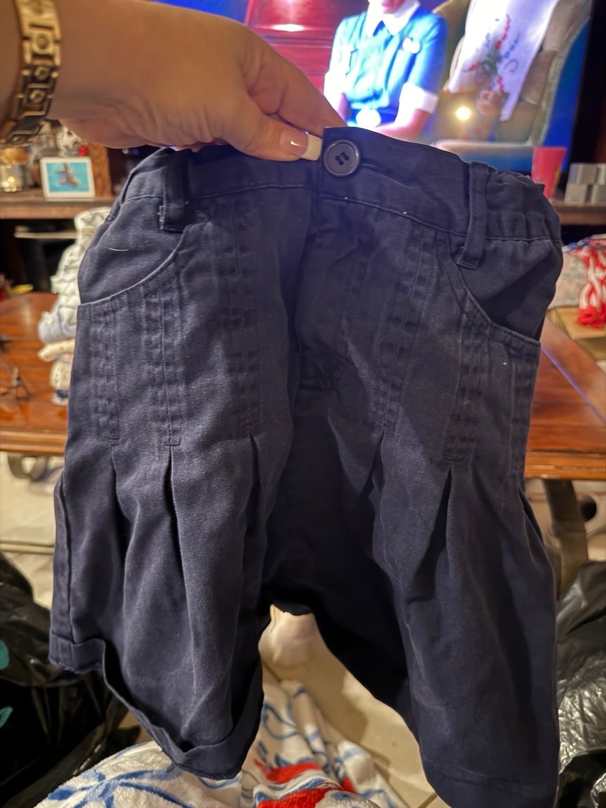 O Class Navy Pleated Shorts Size 12