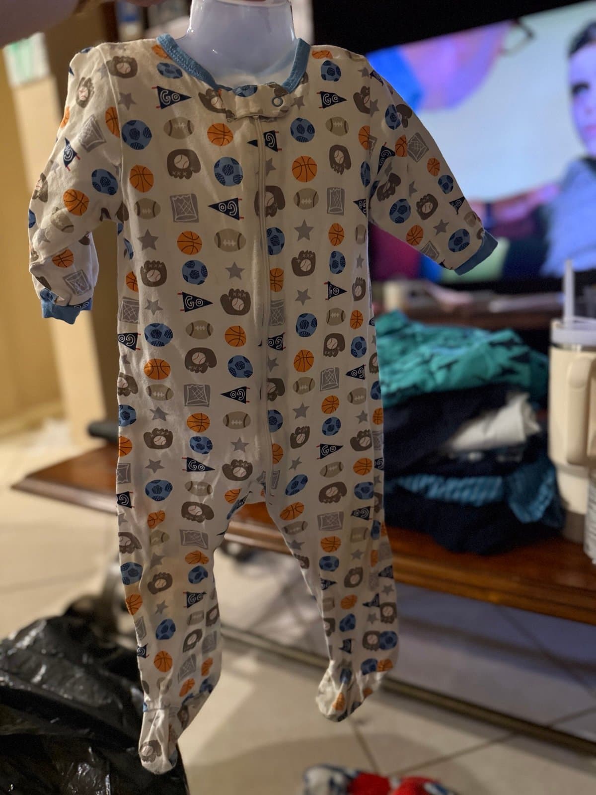 Gerber Baby Sports Print Footed Sleeper 6-9 Months