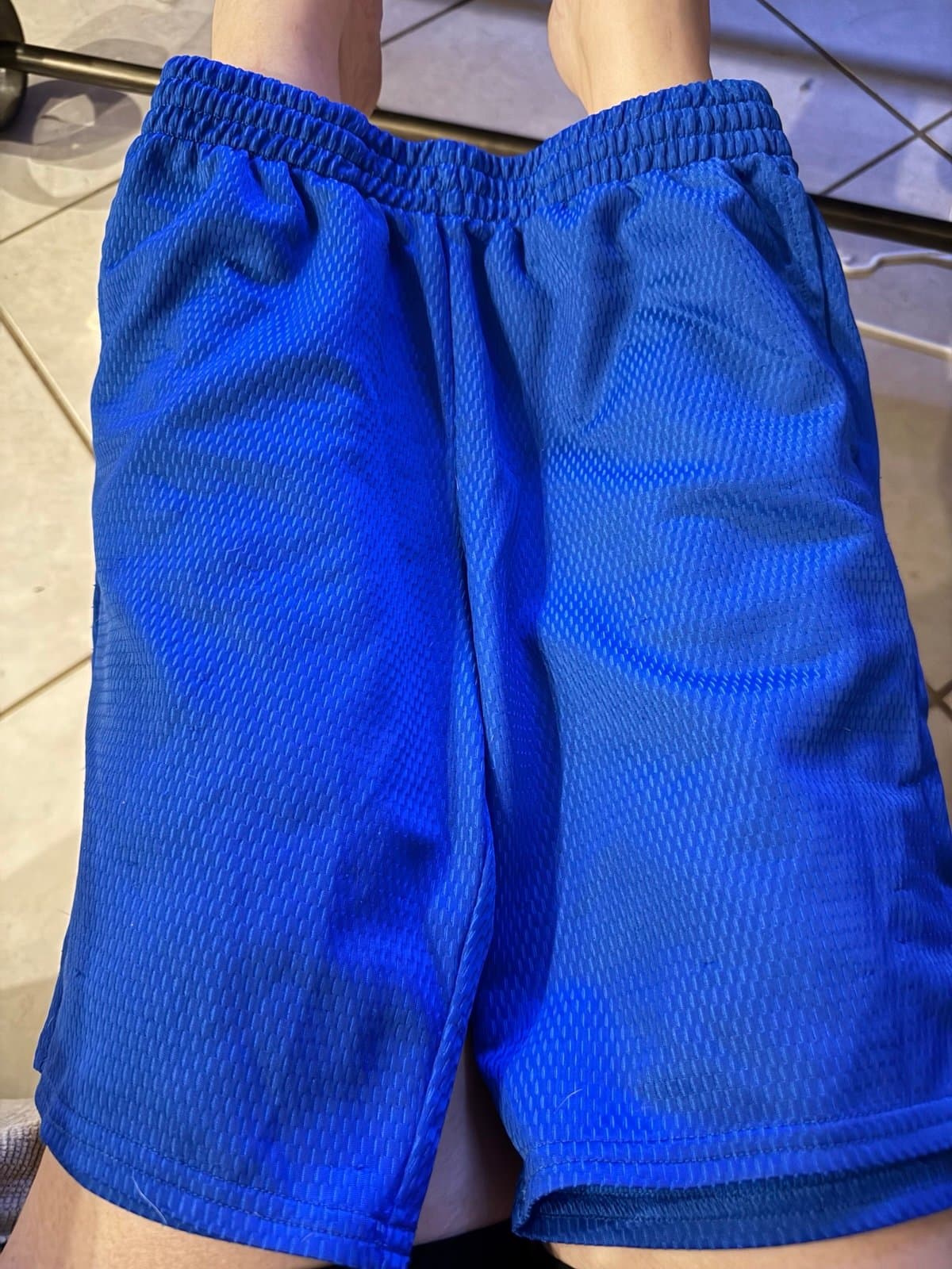 Athletic Works Blue Athletic Mesh Shorts L (10-12)