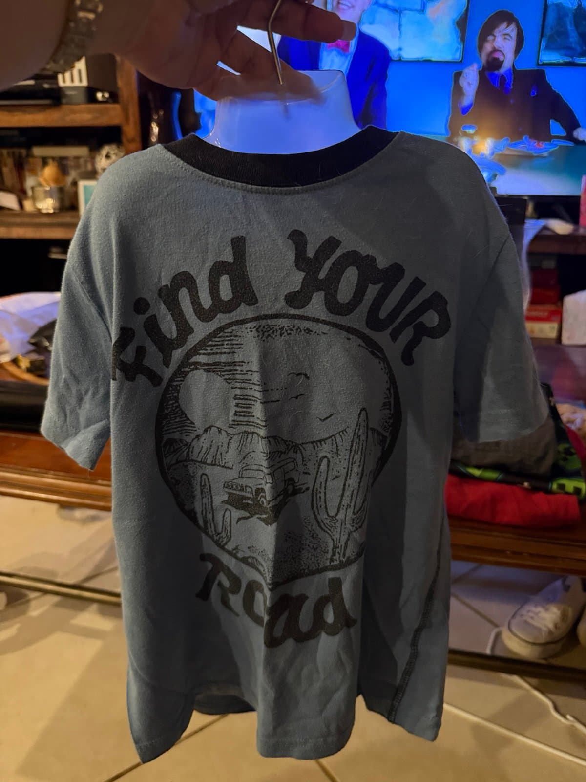 Gymboree S(5-6) Light Blue Find Your Road Graphic T-shirt