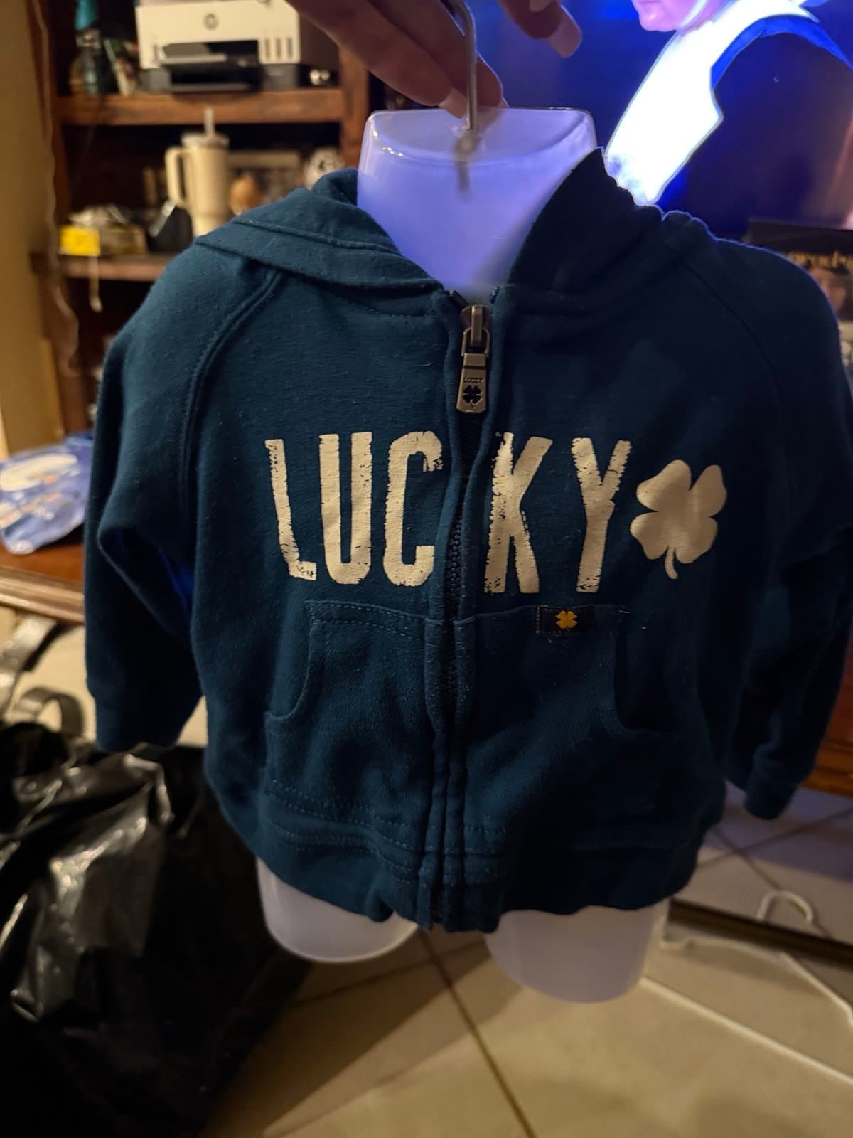 Lucky Brand 12M blue full zip hoodie