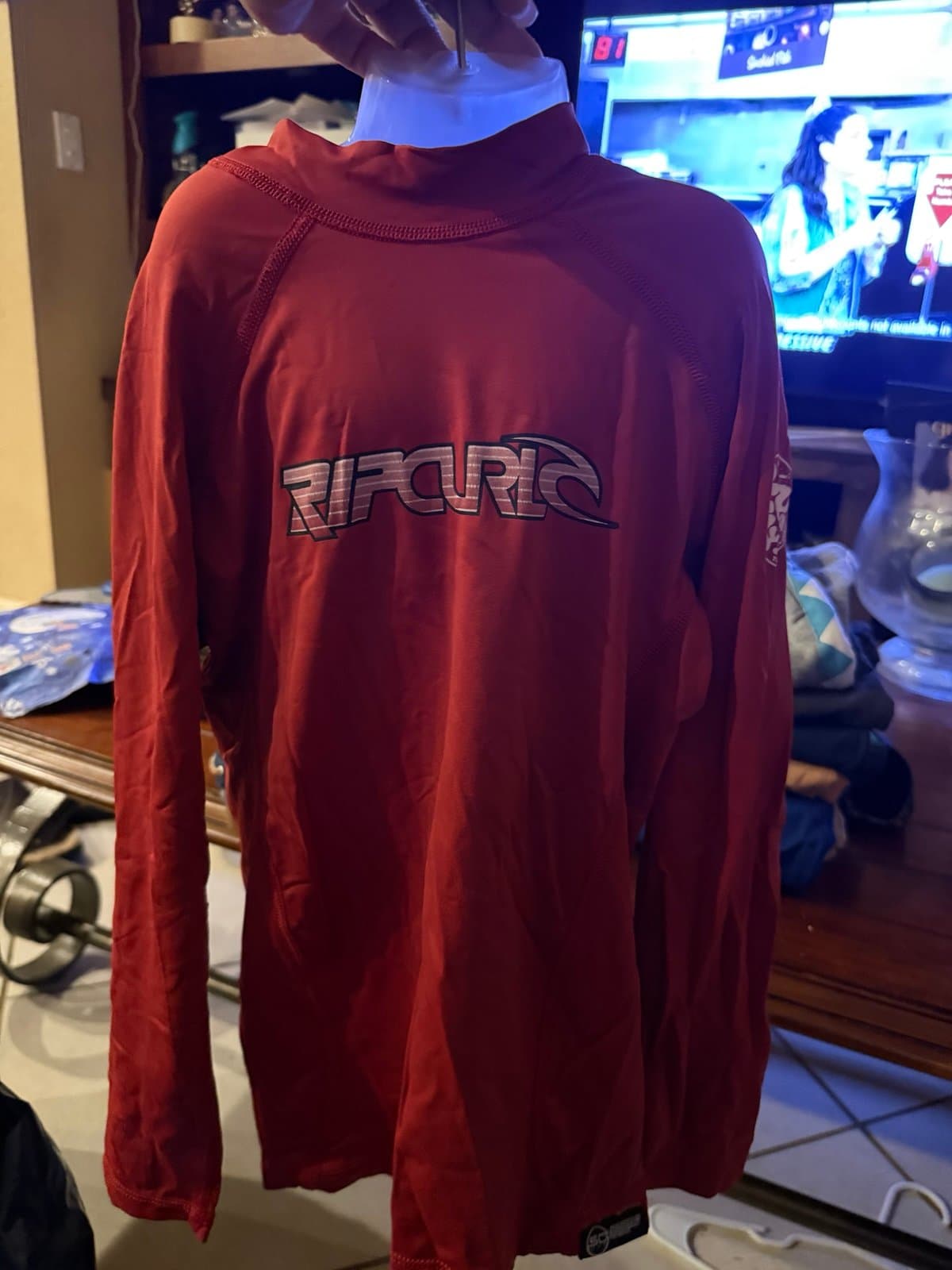 Rip Curl Red Rash Guard Size 12