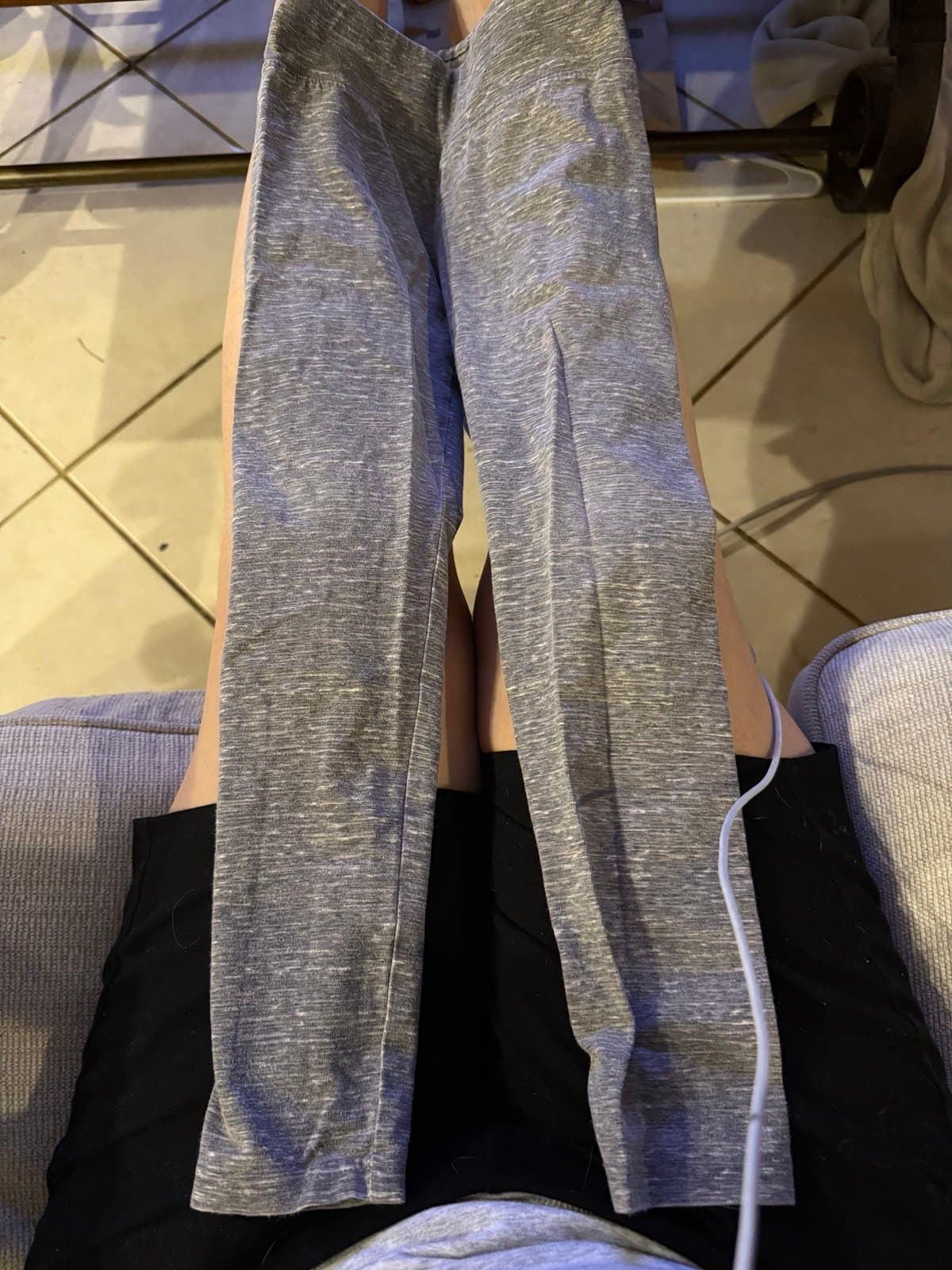 Justice grey marl leggings size 8