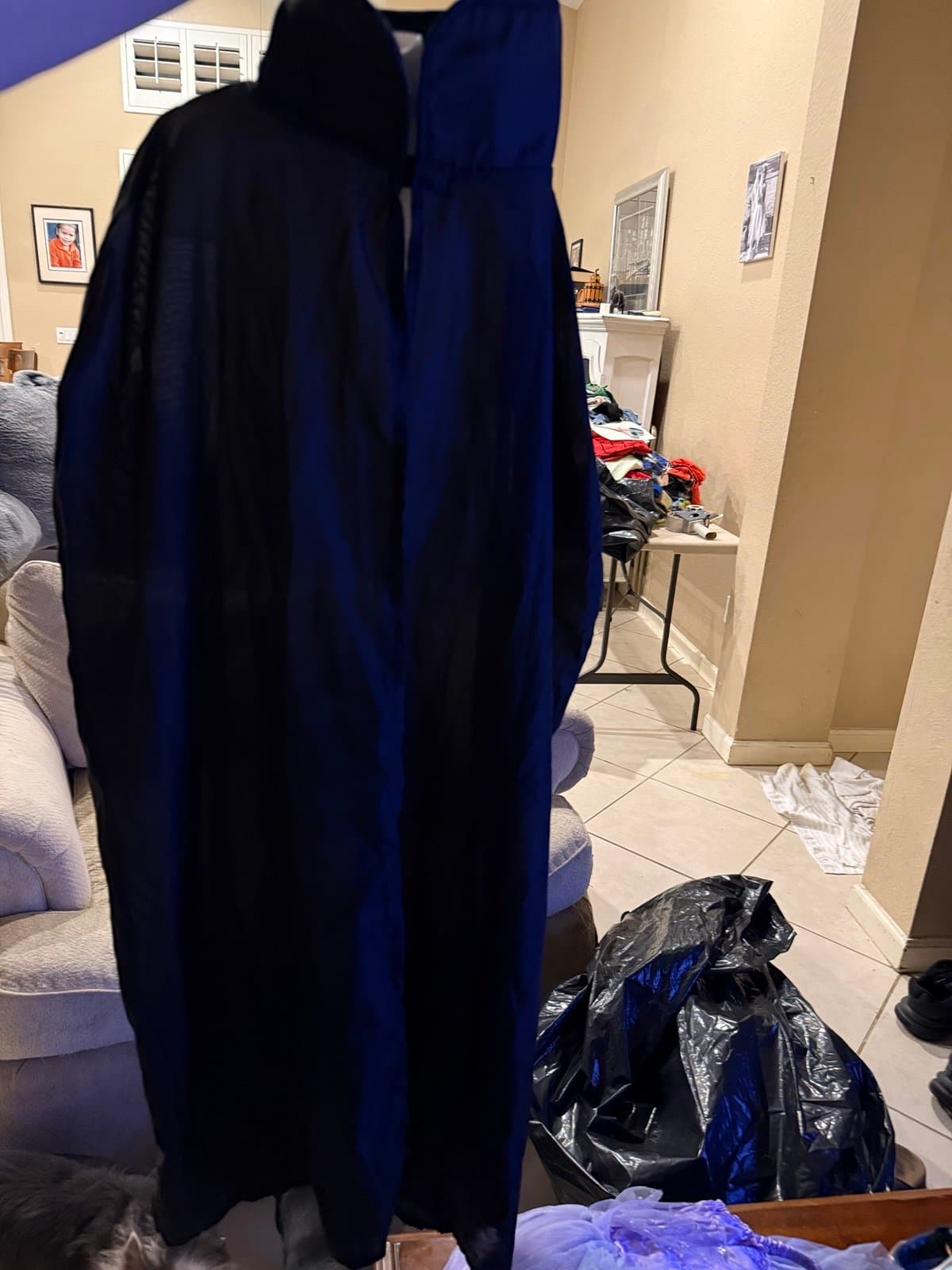 Black Hooded 100% Polyester Robe